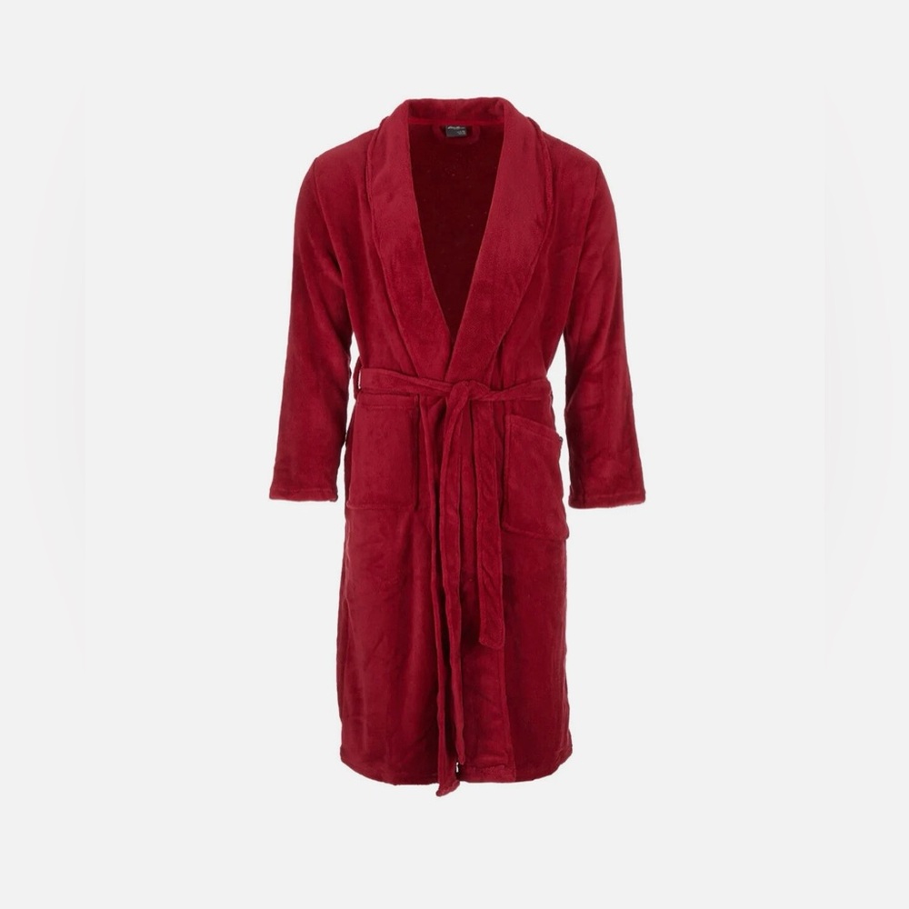 Eddie Bauer NWT Men’s Ultra Soft Plush Fleece Robe Hot Red S/M